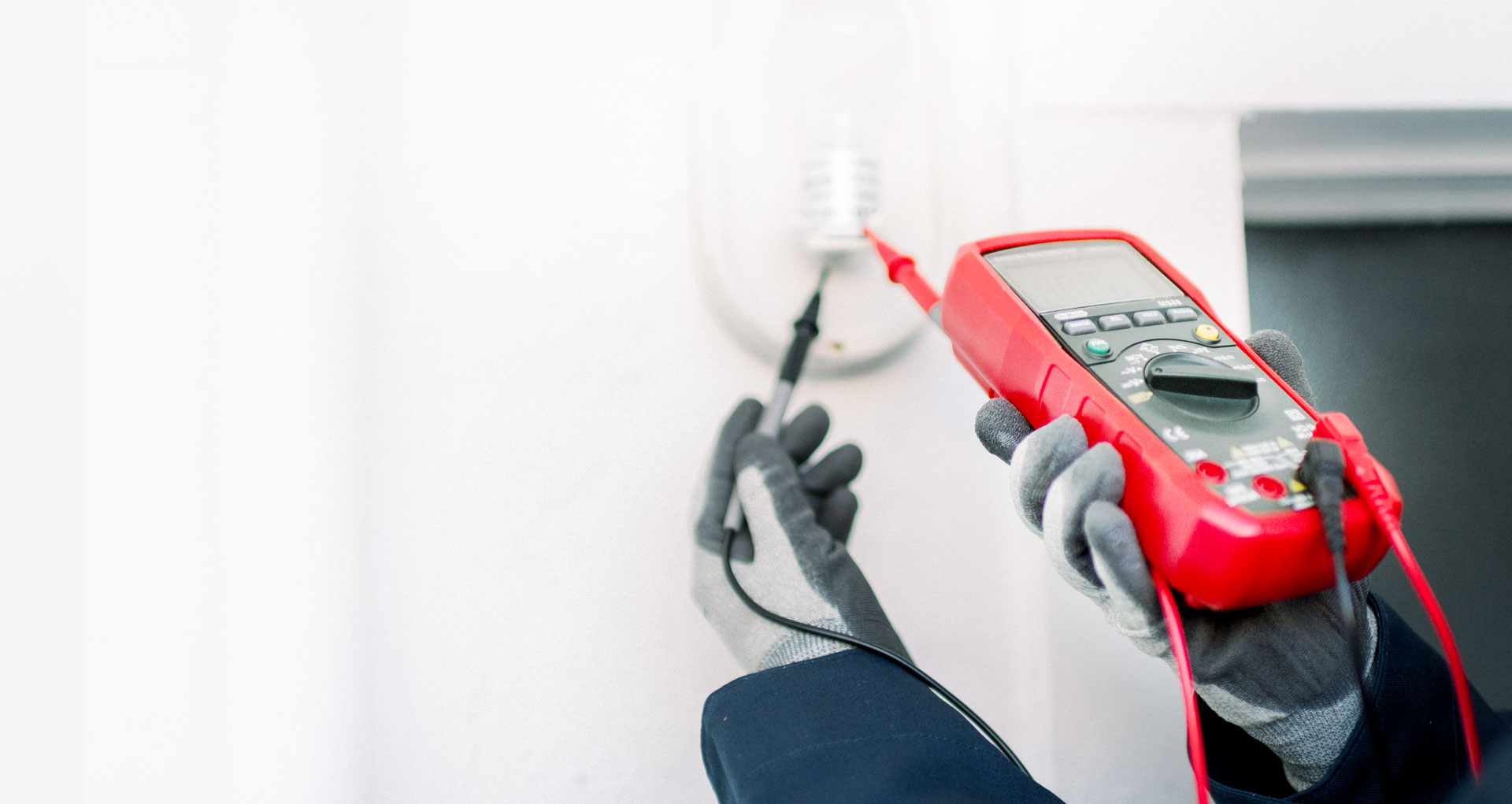 Electrician working on residential wiring